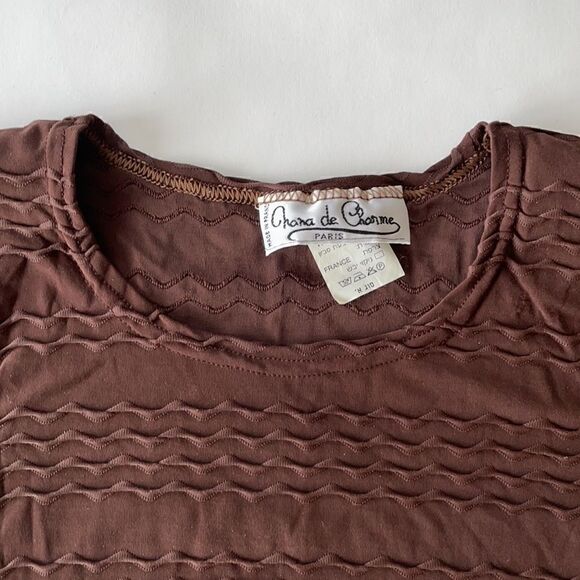 French Vintage Zig-Zag Design Bodysuit - Picture 1 of 5